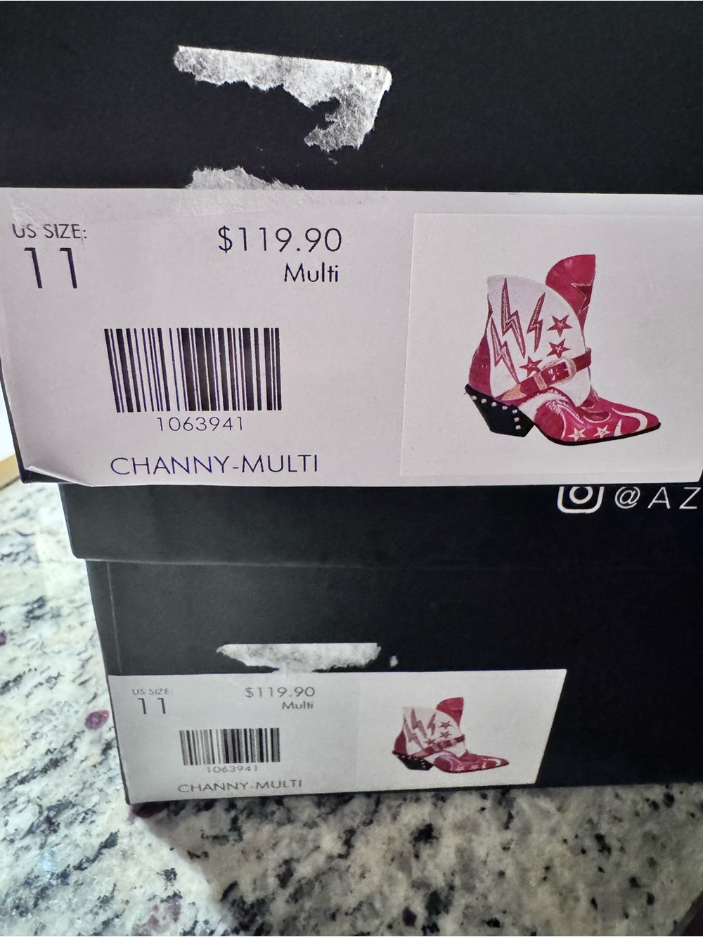 Azalea Wang Channy Multi Western Studded Ankle Boots NIB Size 7 & 11 - Picture 8 of 8